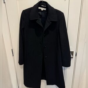 Larry Levine long button front wool coat